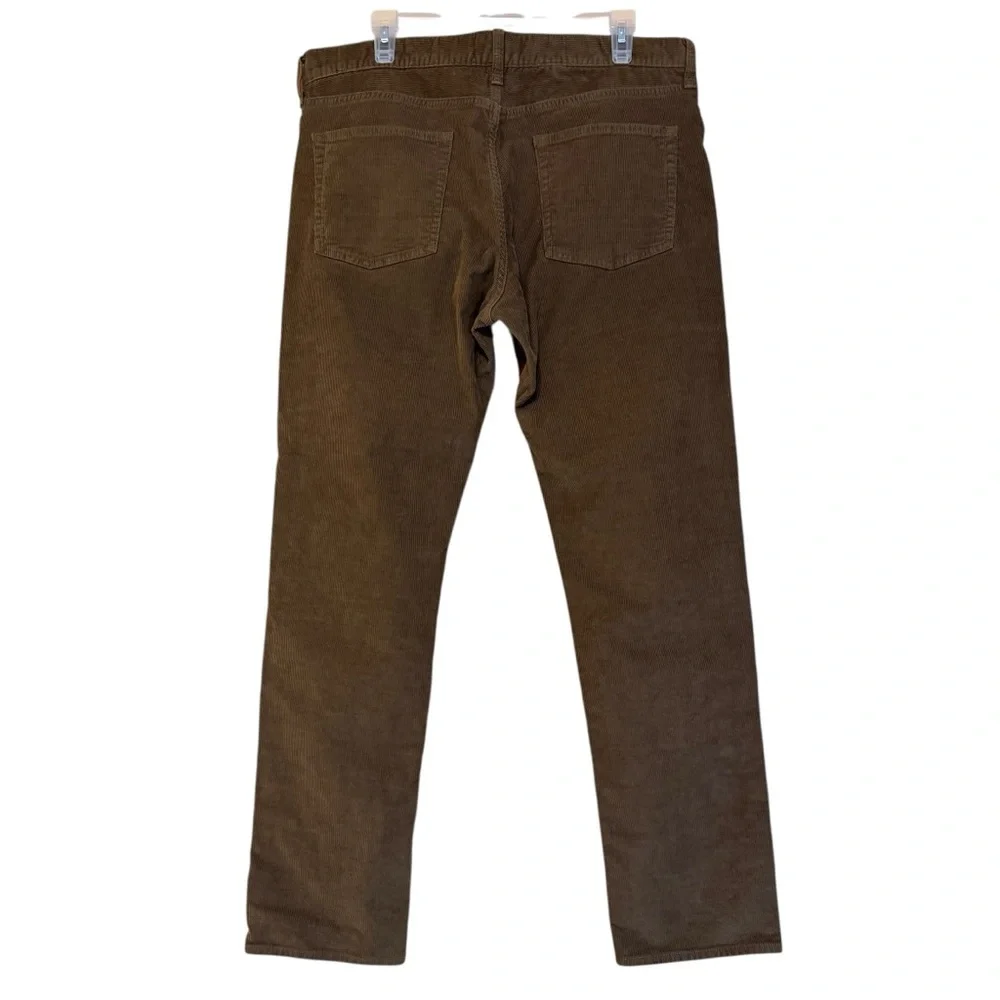 J.Crew Men’s Brown Corduroy Pants Straight Leg Stretch Zip Fly Size W35 L32